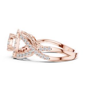 Anillo de Diamantes en Oro Rosa, Joyería Elegante y Brillante para Mujer, Ideal para Regalo de Boda, Compromiso, Aniversario y Uso Diario - Product Image 4