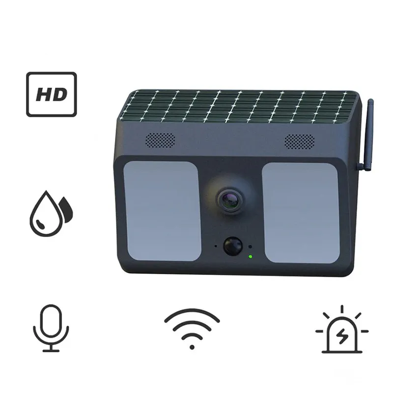 LEDソーラーライト屋外防水HD1080PスマートWiFi監視カメラモーションセンサーセキュリティファクトリーガレージガーデンライト
