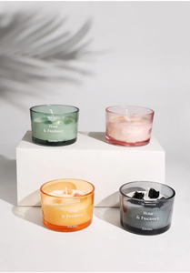 Wholesale Customizable DIY Aromatherapy Empty Glass Candle <b>Cup</b> Stained Round Glass Candle Holder Jar - Product Image 4