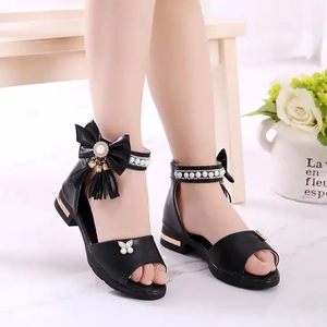 Sandalias OEM para niñas, zapatos romanos a la moda para niñas pequeñas, suela blanda, sandalias grandes de princesa para niños - Product Image 4