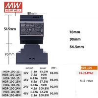 Pas cher Mean bien HDR-100-12 12v 100W Din rail KNX Alimentation à découpage