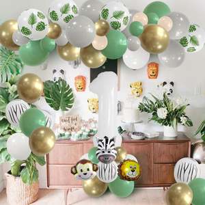 Langzuo Kit de guirlande de ballons verts Kit d'arche de ballons en latex pour garçon <span class=keywords><strong>Jungle</strong></span> enfants 1er 2e 3e 4e 5e <span class=keywords><strong>décoration</strong></span> de fête d'<span class=keywords><strong>anniversaire</strong></span> - Product Image 3