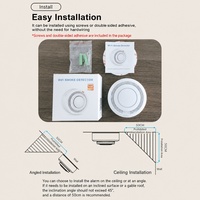 Aurelysse Détecteur de fumée intelligent WiFi Tuya avec alerte sonore via application, alarme incendie, détection 10-20m pour maison et hôtel