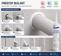 Sealant Silikon Berbasis Air Satu Komponen Tahan Api Anti-jamur Tahan Jamur Tahan Korosi Tahan Api Elastis untuk