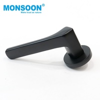 Poignée de porte moderne en alliage d'acier inoxydable avec revêtement en poudre, installation facile pour les portes d'entrée de chambre à coucher - MONSOON