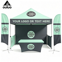 Tente de stand d'exposition extérieure de luxe personnalisable avec logo, imperméable, durable, 3x3m, gazebo pop-up 300D avec structure en acier et parois latérales en tissu