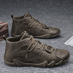 Hot <b>Sale</b> <b>Spring</b> Summer Breathable Soft Casual High-top Flat Shoes Fashion Trend Men All Match Mesh Lining Lace-up - Product Image 4