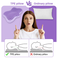 Oreiller orthopédique en polyester à structure alvéolée en forme de papillon pour soulager les douleurs cervicales, 100 % rafraîchissant, anti-escarres, pour avion et camping