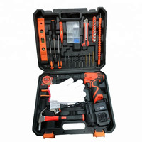 Kit d'outils électriques d'entretien pour électricien, coffret rigide OEM en ABS, perceuse à percussion électrique au lithium, jeu de forets, boîte à outils