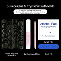 Kit d'outils de manucure professionnel pour pose d'ongles : lime à ongles, lingettes alcoolisées, bâtonnet, dissolvant de colle gelée, ensemble d'outils pour ongles