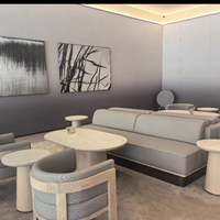 Meubles commerciaux en bois massif écologique pour hall d'hôtel et chambre : Canapé individuel, Table basse, Chaise de loisirs, Banquette canapé