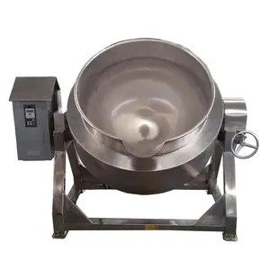 Low-maintenance Curry chili sauce sandwich pan with stirrer cooking fryer concentrated liquid chilli sauce cooking kettle