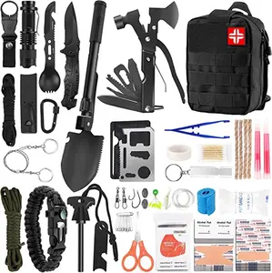 Bag Outdoor Emergency Survival Kits & First Aid Kit Multi-Tools Survival Gear and Equipment with Molle Pouch