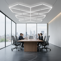 Éclairage de bureau géométrique haut de gamme pour centre de vente, moderne, 6500K, 120lm/W, en PC, dimmable, assemblage DIY OEM/ODM pour concessionnaires automobiles