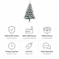 Sapin de Noël artificiel en sapin floqué de qualité supérieure, en PVC écologique, réaliste, avec base de support, pour intérieur