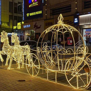 Grand centre commercial 3d extérieur Décoration de luxe de Noël Place extérieure étanche Led éclairage commercial en calèche - Product Image 6