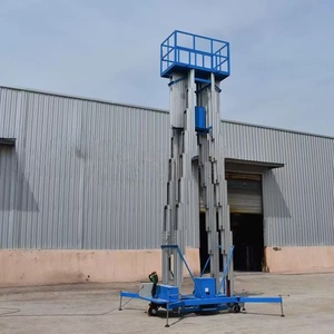 Mast Lift Mudah Dipasang, Kapasitas 5-12m, Beban 150kg, Sistem Interlock, Mast Lift Dorong, <span class=keywords><strong>Platform</strong></span> Kerja Terangkat Tunggal - Product Image 1