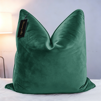 Housse de coussin décorative verte jacquard avec logo personnalisé pour canapé, hôtel et fournisseur domestique
