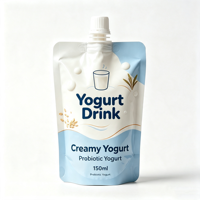Op maat bedrukte fruityoghurt spuitzak 150ml staande zak met spuitmond 200ml