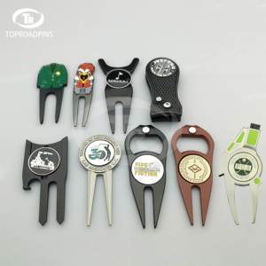 Outil de réparation de divots de golf avec logo personnalisé, marqueur de balle en alliage de zinc amusant <span class=keywords><strong>Happy</strong></span> Gilmoreer, nouveau design, produits de golf - Product Image 3