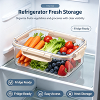 Boîte de rangement empilable transparente grande capacité pour réfrigérateur, organisateur de congélateur, idéale pour fruits, légumes et aliments frais