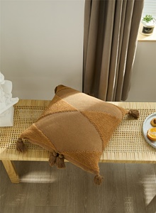 Housse de <span class=keywords><strong>coussin</strong></span> élastique touffetée 45 x 45 et 50 x 50 cm, douce, confortable, respirante, décorative, tricotée - Product Image 3