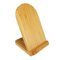 Chargeur sans fil rapide 10W station d'accueil en bois de bambou pour iPhone 13 pour Xiaomi Samsung-téléphone portable de charge par induction