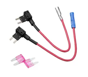 UL RoHS Car Add a Circuit Mini Fuse Tap 12V Fuse Adapter Holder for APM ATS Mini Auto Blade Fuse with Strip/Blue/Bullet Terminal