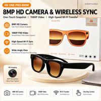 Lunettes intelligentes haute définition 8MP avec traduction IA, reconnaissance d'objets et trois types de lentilles