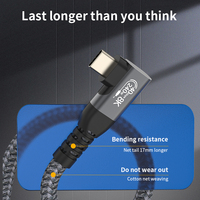 Cable USB4 de 1 m en Ángulo Recto de 90 Grados, Macho a Macho, 40 Gbps, 240 W, 8K, 60 Hz, Compatible con Thunderbolt 4