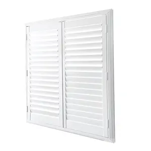 Z khung trắng tráng PVC louver trồng cửa chớp làm sẵn cơ giới cửa sổ Shades trong nhà cửa chớp & rèm