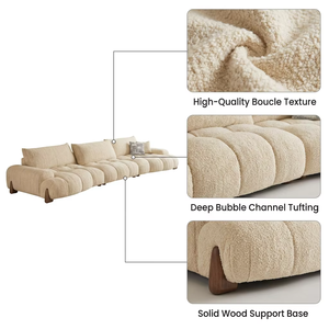 Sofá Estilo <span class=keywords><strong>Crema</strong></span> Disponible en Varios Tamaños, Estética de Diseño Creativo, Respaldo Ajustable - Product Image 4