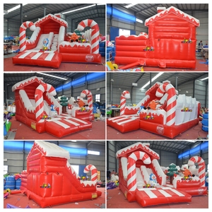 Castillo Inflable Comercial con Tobogán <span class=keywords><strong>de</strong></span> Navidad, Diseño <span class=keywords><strong>de</strong></span> Bastón <span class=keywords><strong>de</strong></span> Caramelo, Muñeco <span class=keywords><strong>de</strong></span> Nieve y Reno, PVC Resistente EN14960 para Negocios <span class=keywords><strong>de</strong></span> Alquiler - Product Image 6