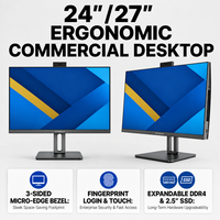 Ordinateur de bureau tout-en-un 27 pouces FHD 1920x1080 Intel Core I7 DDR4 32 Go 2 To SSD Windows 11 pour bureau et travaux de conception sur grand écran