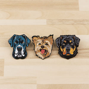 थोक टेडी कुत्ते धातु बैज प्यारा पालतू पालतू सिर नरम तामचीनी लैपल पिन - Product Image 2