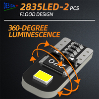 Ampoule LED T10 W5W 194 168 2825 Canbus sans erreur, puces 2835, 6000K, pour éclairage intérieur de voiture, plafonnier, lecture, plaque d'immatriculation, feux de stationnement 12V