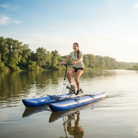 Catamarán Inflable QIQU Estable, Bote Pontón para Alquiler en el Mar, Bicicleta Acuática para Adultos de Alta Velocidad (18 km/h)