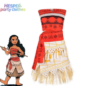 HESPER Wholesale <b>Halloween</b> Moana Princess Cosplay Costume for Girls Featuring <b>Wig</b> Fancy Dress for Echo Elsa and TV Characters - Product Image 1