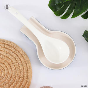 ที่วางช้อนเซรามิก Dongfang สีเทา-น้ำเงิน สีพื้น พร้อมช้อน อุปกรณ์ครัวในบ้าน DF1422 - Product Image 2