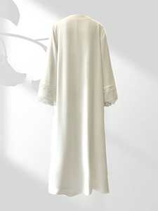 Abaya pour femmes, vêtements musulmans, abaya ouverte, vêtements islamiques, polyester, longueur au sol, manches longues, jalabiya de Ramadan avec dentelle - Product Image 2