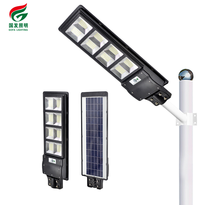 2020 moderno de alta luminosidad Abs integrado Ip65 impermeable al aire libre de 120W Sensor todo en uno gris Solar Led Luz de calle