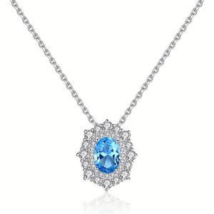 Oval Cut Zircon Silver Jewelry <b>Set</b> with <b>Necklace</b> <b>Earrings</b> Ring Rhodium Plated Classic Style for Wedding <b>Bridal</b> Gift - Product Image 3