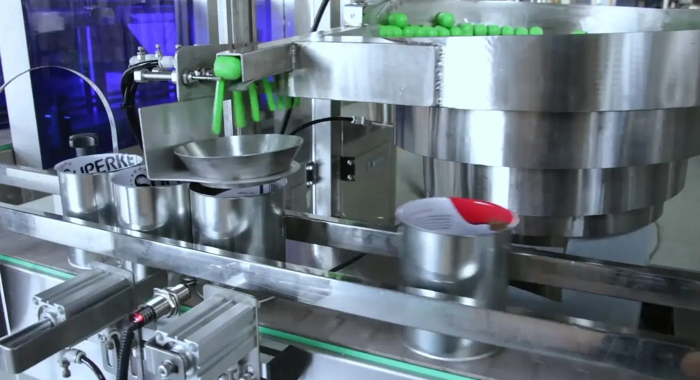 Süt tozu dolum gıda fabrikası ambalaj hattı için otomatik besleyici kaşık besleme makinesi