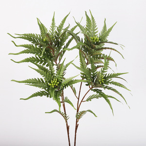 Planta Artificial de Helecho de 2 Ramas, Flor de Seda, Decoración de Interiores, Estilo Bonsái, Follaje Verde - Product Image 3