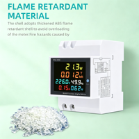 Meter Energi Multifungsi Satu Fasa DIN Rail dengan LCD Warna, Voltmeter AC, Amperemeter, Faktor Daya, dan Pengukur kWh untuk Sistem Tenaga Surya
