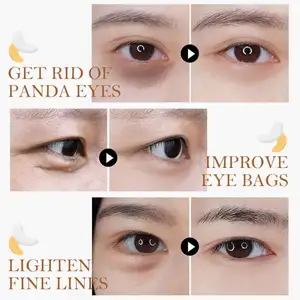 Círculos de tratamiento ocular de oro de 24k con logotipo personalizado, mascarillas para la salud, para el cuidado de los ojos