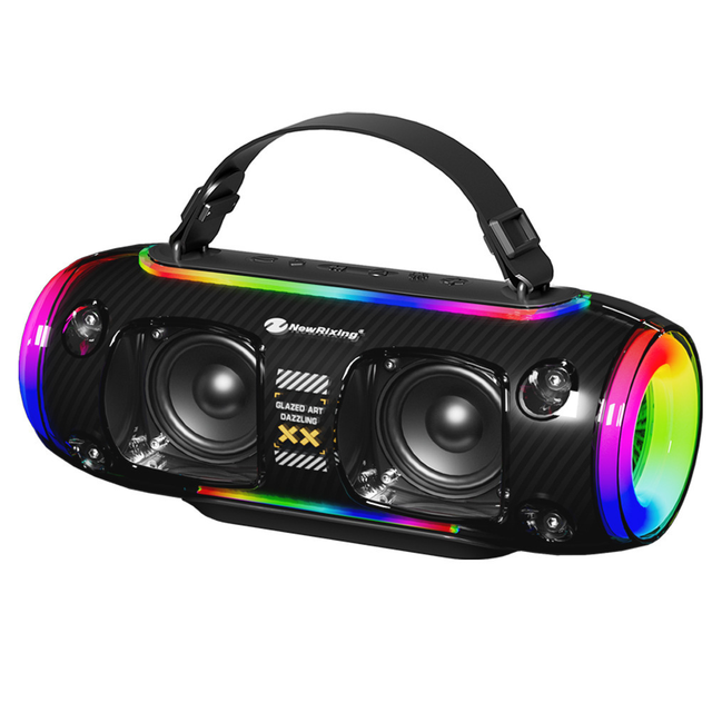New Transparent RGB Colorful Glass Blue Tooth Speaker 30W 5000mAh Wireless Microphone BT Speaker Portable Karaoke Party Outdoor