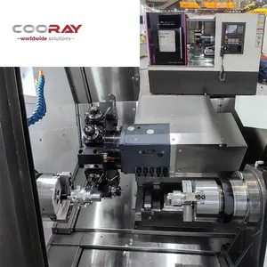 COORAY Chinese Manufacturer Travelling Tools Turning Bed Build-in Y-axis Double Spindle Type CNC Lathe Machine For Sale