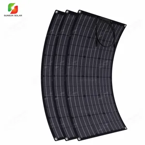 全黑80W 18V单晶硅太阳能电池价格太阳能电池板半柔性光伏太阳能电池板