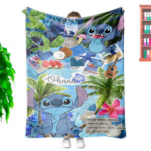 Bonitos diseños populares 3D <span class=keywords><strong>Stitch</strong></span> dibujos animados impreso 100% poliéster logotipo personalizado foto tamaño bajo usable tejido polar <span class=keywords><strong>Manta</strong></span> - Product Image 2